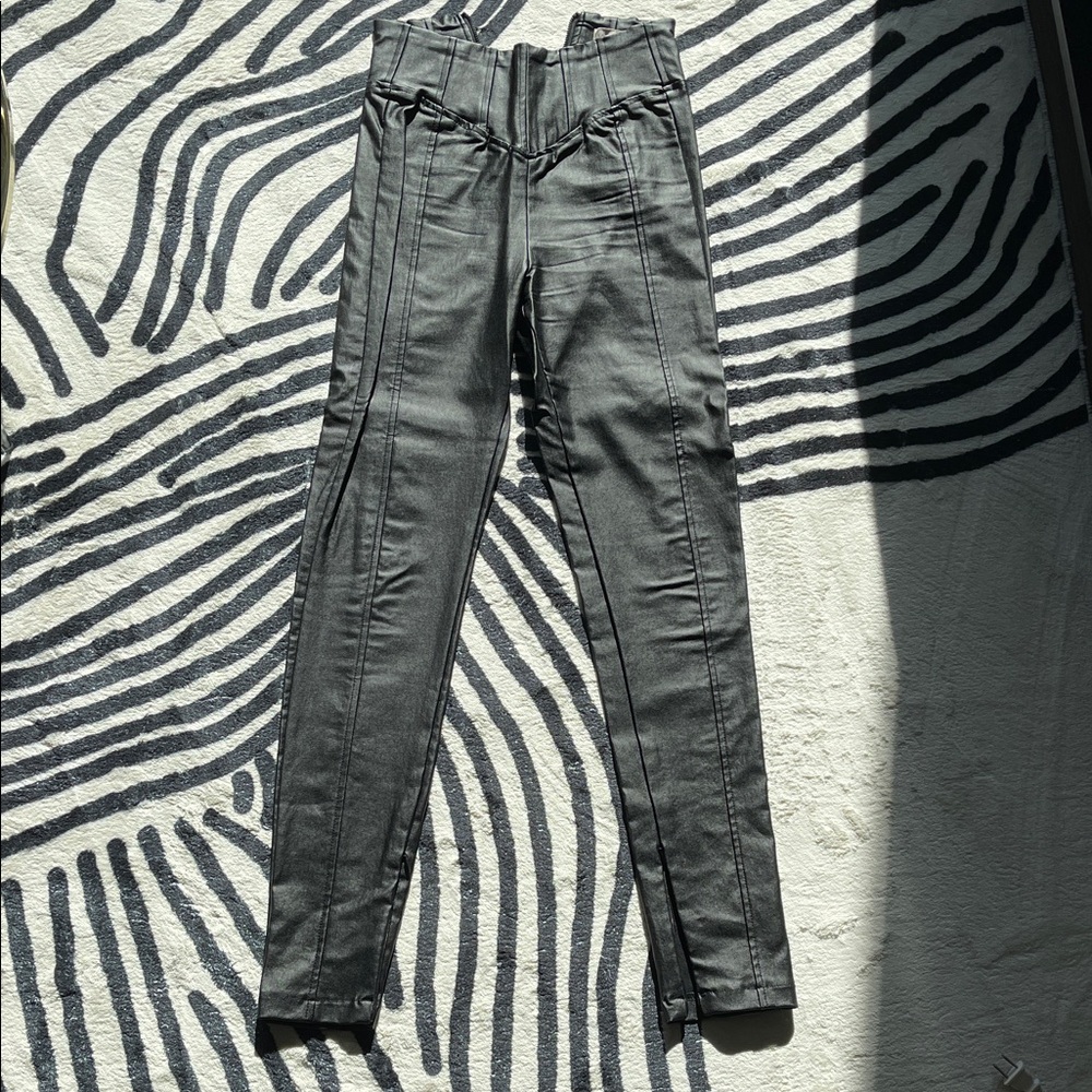 Meshki High Rise Skinny Leather Pants
